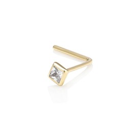Mia Gioielli - Nose jewellery, nose studs piercing 18ct gold with Cubic Zirconia 1.50, hypoallergenic, F-05650-0G07