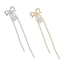 WOONEKY 2pcs Professional Nail Decoration Stickers DIY Patches Bow Tassel Nail Art Charms for Ladies