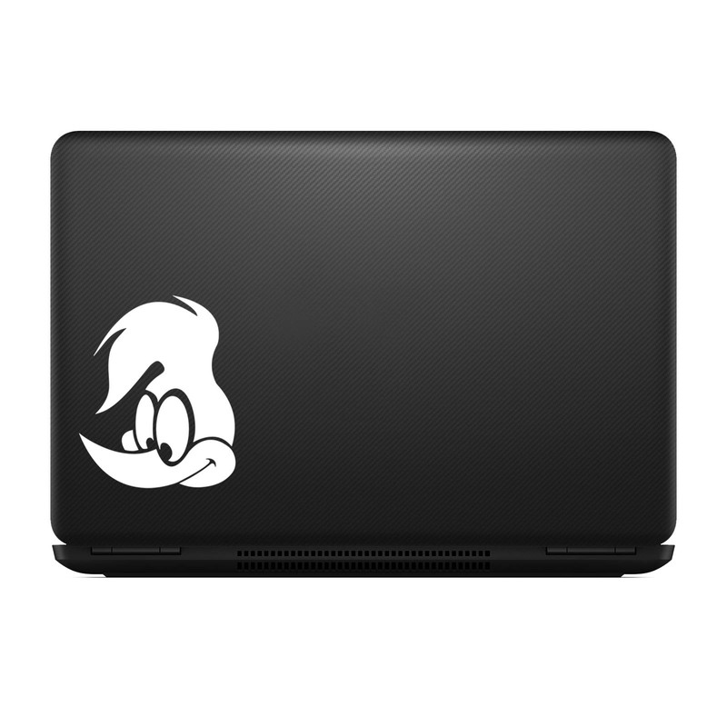 Runner Cartoon Face Sticker Decal Notebook Car Laptop 5.5" (White)