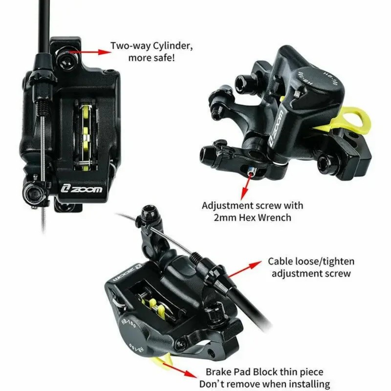 Zoom HB100 Hydraulic Disc Brake Calipers Set - Line Pull