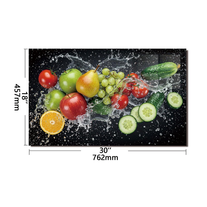 Tempered Glass Backsplash for Kitchen, fruit Stove Splashback, Glass Backsplash,