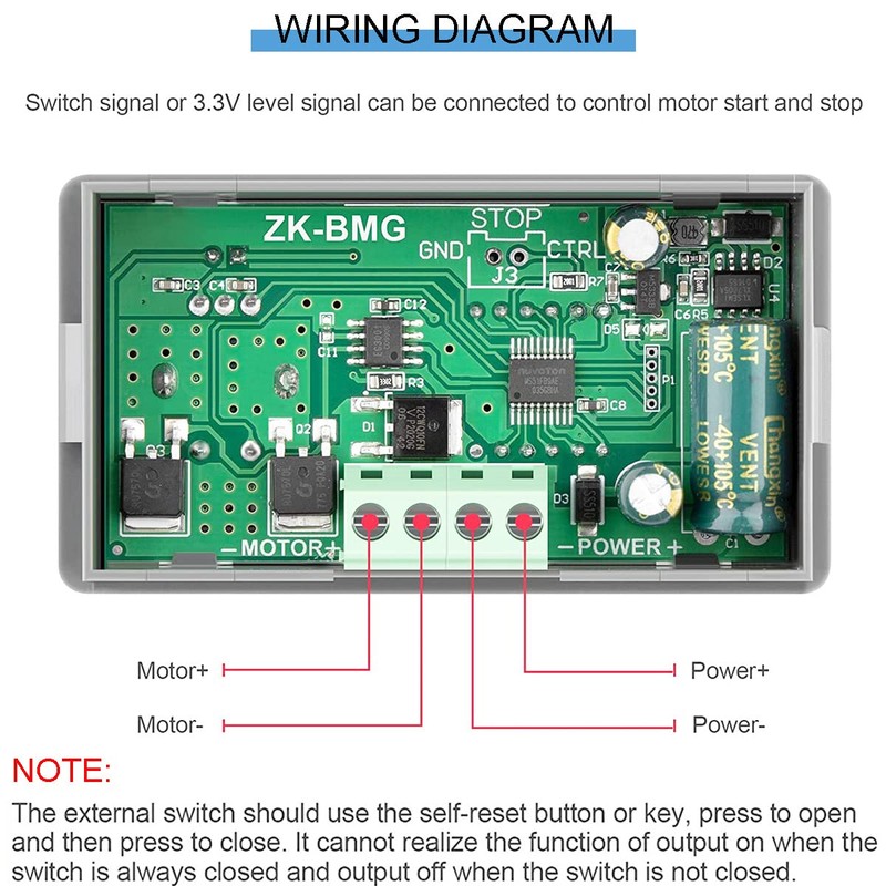 Youmile PWM Motor Speed Controller ZK-BMG DC 12V 24V 60V
