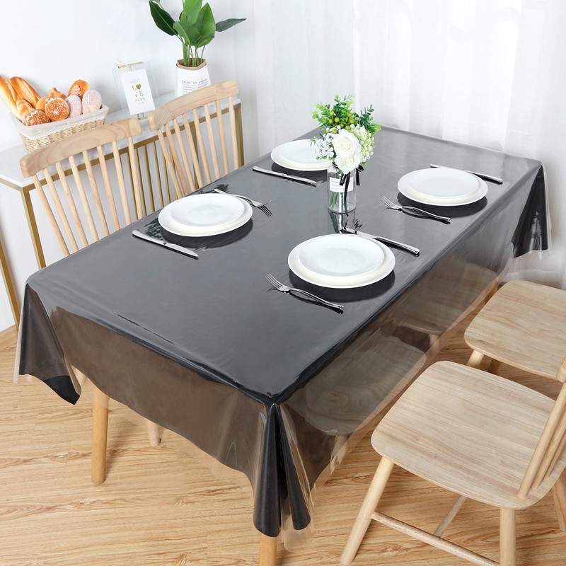 Obstal Clear Plastic Tablecloth 60 x 84 Inch, 100% Waterproof