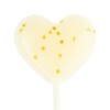 Sparko Sweets Sparkly White Heart Lollipops, Peach Flavor, Edible Gold
