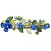 JCGY Crystal Metal Barrette Sprig of Leaves and Flower Barrette