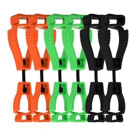 6 Pcs 3 Color Plastic Work Glove Clips, Non Slip Holder for Workers in Garden and Construction, Also for Guard Helmets, Keys, Glasses, Mask, Towel