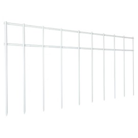 Adavin White Animal Barrier, 20 Pack No Dig Fence,Underground Garden Fencing, Pet Dog Rabbits Fences Panel, Galvanized Steel Stakes 2 inch Spike Spacing,Outdoor Yard Patio.Total 33.5 Ft(L) X 10 in(H)