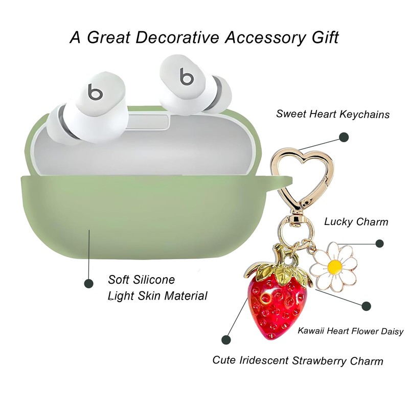 AGAOSH for Beats Solo Buds Case Cover with Cute Strawberry