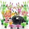 QUOZUO Broken Barrel Fish Tank Decor, 16pcs Fish Tank Accessories