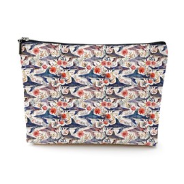 Cute Shark Cosmetic Bag Shark Stuff Merch Makeup Bag Funny Shark Lover Gifts for Women Sister Animal Lovers Grandma BFF Shark Accessories Makeup Pouch Birthday Mothers Day Christmas Friendship Gifts