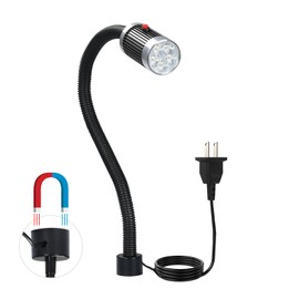 Xapolu LED Magnetic Gooseneck Light, 10W 6500K 1000LM 110V Magnetic Flexible Light, Flexible Gooseneck with Upgraded Magnetic Base for Work Bench, Lathe Milling, Drill Press, Industrial Lighting