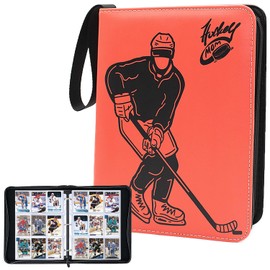 Hockey Card Binder, 900 Pockets 3-Ring Metal Card Holder, Sports Card Organizer for Upper Deck, Football, Baseball, TCG, Durable Display Protector Album