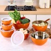 LKTDYMEG Orange Mixing Bowls with Lids Set of 7, Stainless
