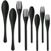 Nagao Heat Resistant Plastic Dinner Cutlery Set of 8 Black