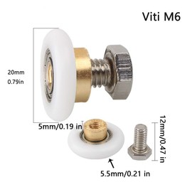 8 Pieces Sliding Door Rollers, Pulley Runners, 20 mm Replacement Parts Shower Cubicles Shower Door, Sliding Door Rollers, Shower Cubicle Sliding Door Rollers, for Shower Cubicle Door with Screw (20