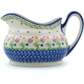 Polish Pottery Gravy Boat 23 oz Spring Flowers