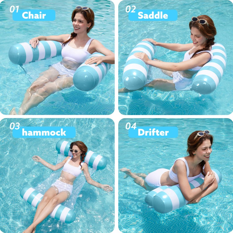 SLOOSH Strip Type Hammock Pool Floats Adults, 4-in-1 Multi-Purpose Inflatable