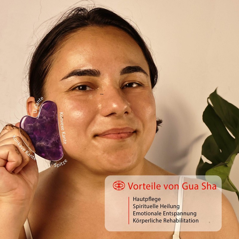Rena Chris Gua Sha Stone, 100% Natural Amethyst Gua Sha