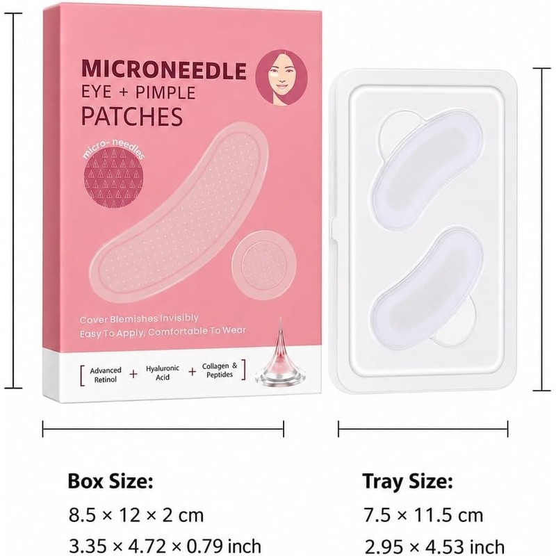 Parches de microagujas for ojos y espinillas, 12 puntos redondos