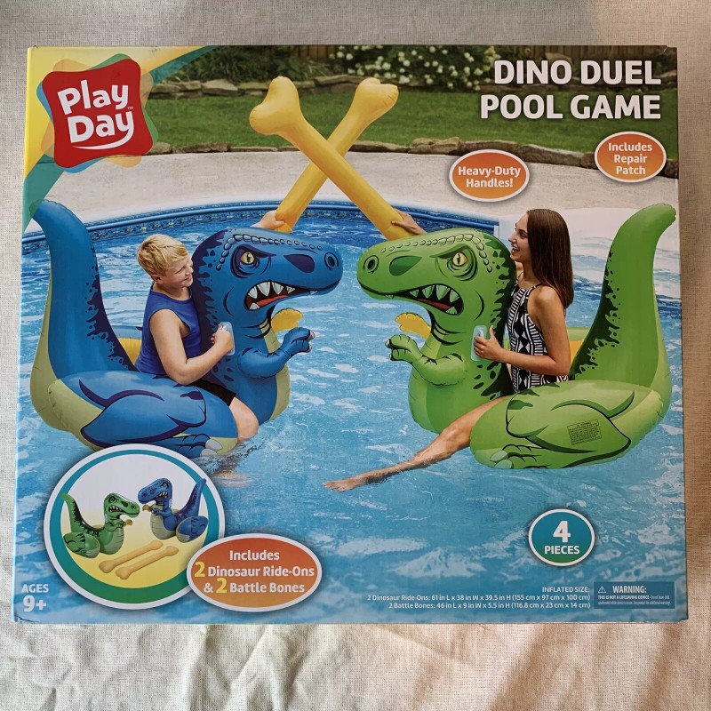 Play Day Inflatable Dino Dinosaur Duel Pool Float Water Game