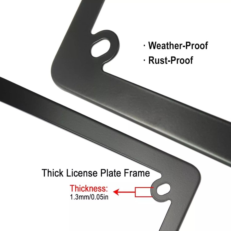BLVD Matte Black Stainless Steel Motorcycle License Plate Frame Including