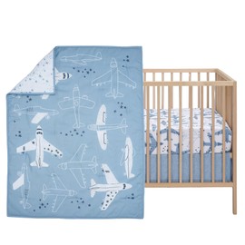 Bedtime Originals Little Aviator 3-Piece Airplane Nursery Baby Crib Bedding Set