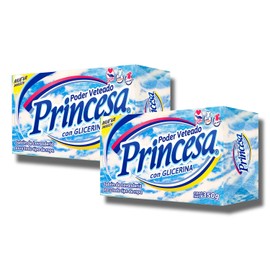 Princesa Jabón Azul Veteado con Glicerina 350g, Paquete de 2 Unidades, Total 700g, Eliminación de Manchas