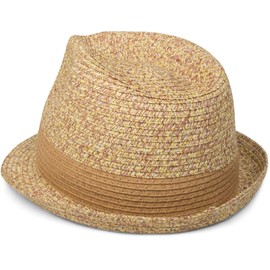 styleBREAKER Trilby 04025002 Unisex Lightweight Paper Hat with Contrasting Trim, natural
