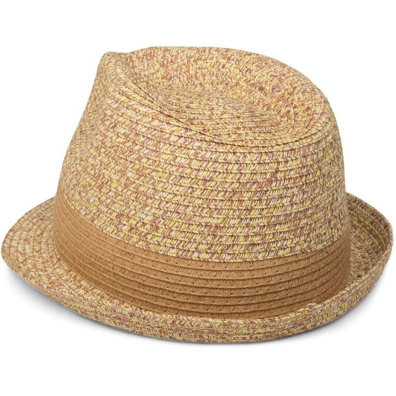 styleBREAKER Trilby 04025002 Unisex Lightweight Paper Hat with Contrasting Trim,