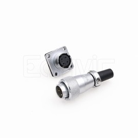 Eonvic WS16 4 Pin Aviation Connector Waterproof Plug Male Female Square Socket Metal Threaded Signal LED Industrial Equipment