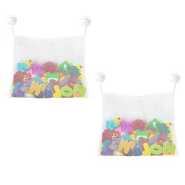 2Pcs Mesh Bath Toy Storage Organizer, Durable Bath Toy Net Bathtub Toy HolderToddler Shower Caddy Shower Organizer Kids Bathroom for Toys, Shampoo & Soap