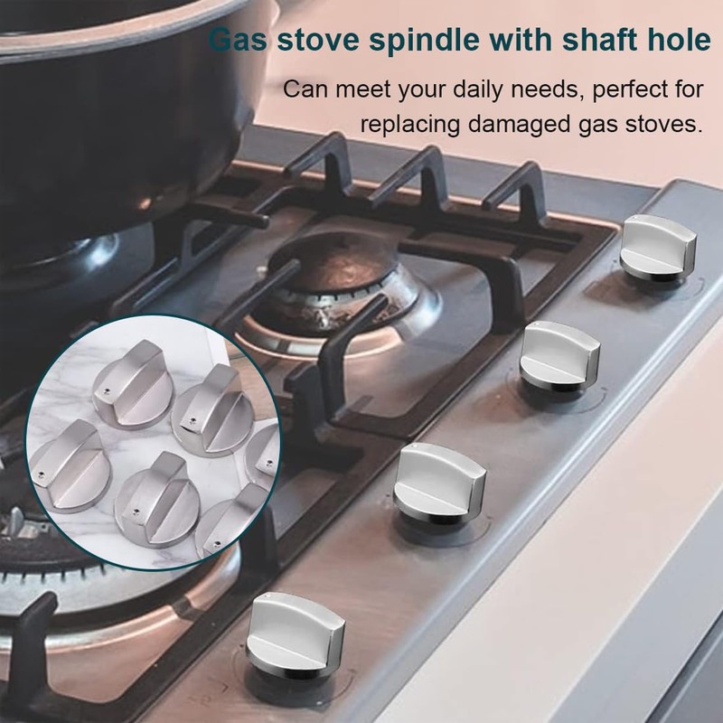 YHIJSR Set of 6 Rotary Knobs Cooker 6 mm Gas
