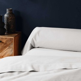 douceur d'intérieur, Bolster Pillow Case 85 x 185 cm Lina White 100% Cotton