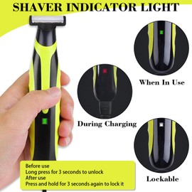 INVODA Men's Electric Shaver & Beard Trimmer - Rechargeable Wet/Dry Razor with 3 Precision Guards, Skin Protector Waterproof Cordless Grooming Kit for Face & Body