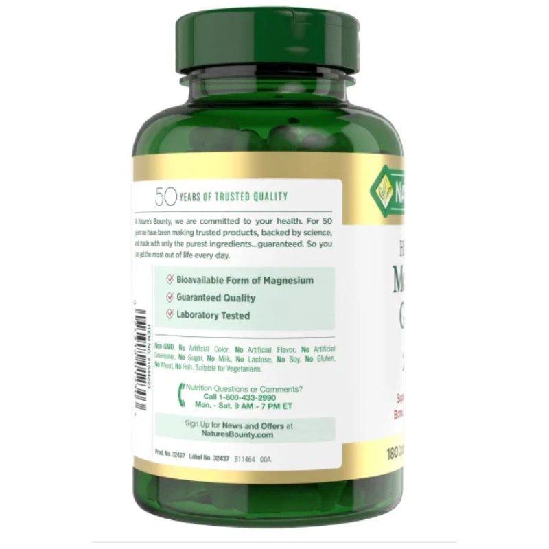 Nature's Bounty High Absorption Magnesium Glycinate 240mg 180 Capsules