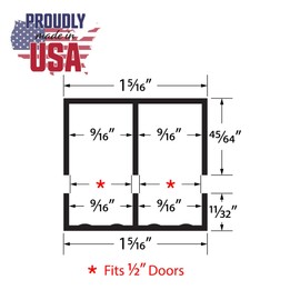 4 Ft. Long Beige Plastic Sliding Door Track Set for 1/2" Thick Panels (Pack of 1) by Outwater Plastics