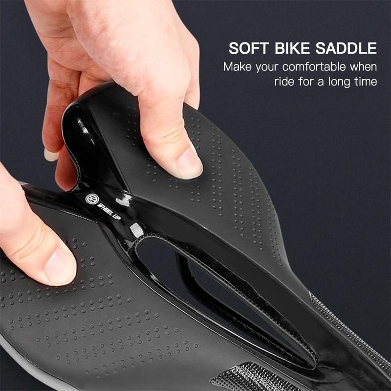 Bike Saddle, Bicycle Soft Saddle with USB Charging Warning Taillight