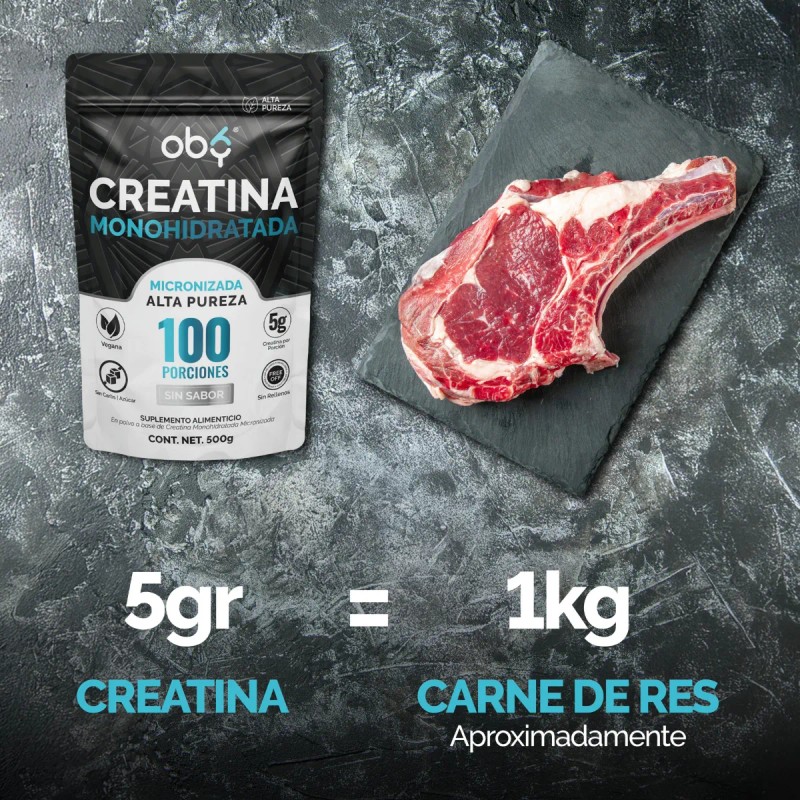 Oby Creatina Monohidratada Micronizada 500g Pura En Polvo Sin Sabor