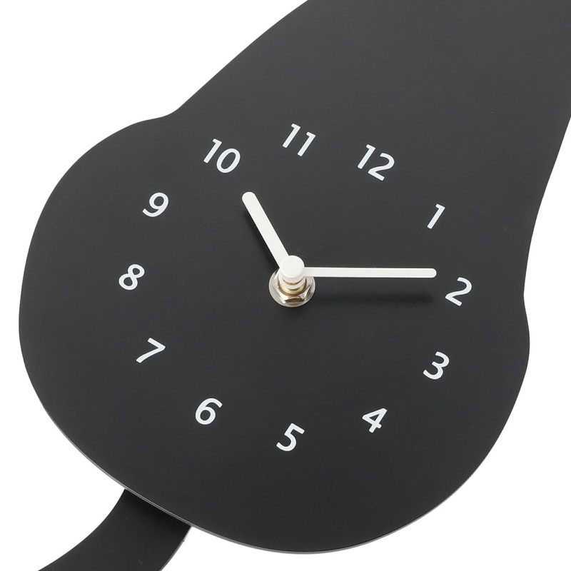 NITORI 8172687 Wall Clock, Black Cat with Moving Tails