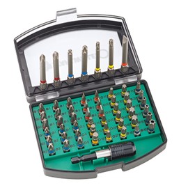 Stahlwille Bit Set 56-Piece Bit Set with 1/4 Inch Bit Holder Magnetic Torx Hexagon Socket and Phillips (PH, PZ) Bits for Cordless Screwdrivers and Impact Wrenches, 1206