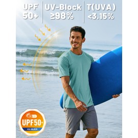 TACVASEN T Shirts for Man Workout Breathable Running SPF Tee Lightweight Quick Dry Fit Athletic Moisture Wicking Shirts Beach Hiking Green M