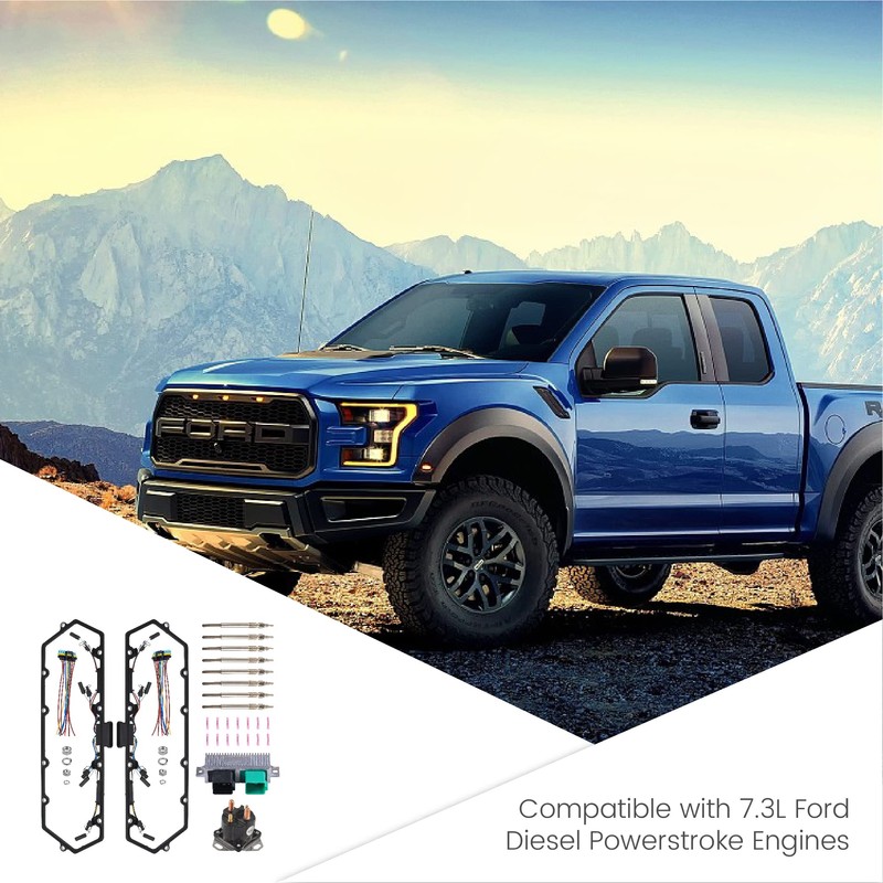 GESEXI Valve Cover Gasket Kit with 8 Glow Plugs &