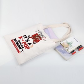 UJIMS SKZ K-POP Group Gift Stray Merchandise Canvas Shoulder Bag SKZOO Character Gifts SKZ Album K-POP Fans Gift (Stray Shoulder Bag)