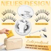 QUEWEL Magnetic Eyelashes Natural Look, Portable Magnetic Eyelashes with Applicator,
