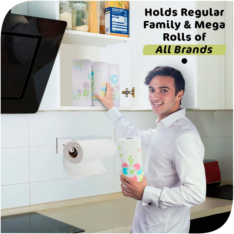 Srenta Clear Acrylic Paper Towel Holder Wall Mount Paper Towel