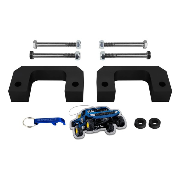 Supreme Suspensions - Front Leveling Kit for 2007-2022 Chevrolet Silverado 1500 and GMC Sierra 1500 [6-Lug] 1" Front Lift High-Density Delrin Bottom Strut Spacers - Can Cooler Included with Purchase