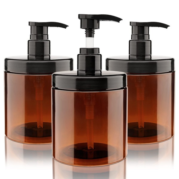 Hethyo Hethyo Pump Bottle Dispenser 3 Pcs 600ml/20oz Refillable Plastic
