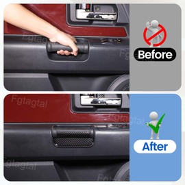 Side Door Storage Box Glove Organizer Tray Compatible with Toyota FJ Cruiser 2007-2021, ABS Inner Door Handle Storage Panel, Interior Storage Accessories, 2PCS (Carbon Fiber Pattern)