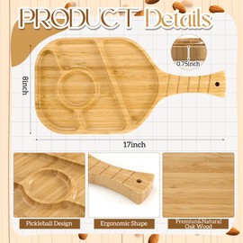 Honeydak Ball Paddle Snack Tray Ball Serving Tray for Snacks Paddle shaped Serving Tray with Compartments Unique Divided Snack Tray for Ball Fans Ceramic Kitchen Snack Holder