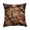 Whimsical Gingerbread House Kit Design Throw Pillow